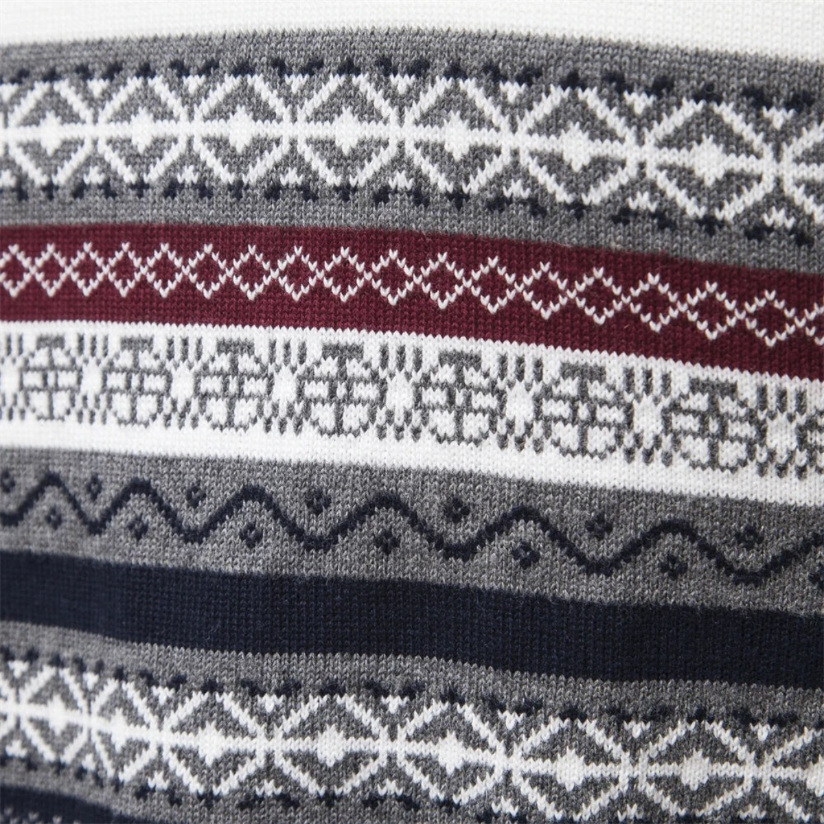 The Chatsworth Men's Quarter Zip Organic Sweater - Fair Isle Knit