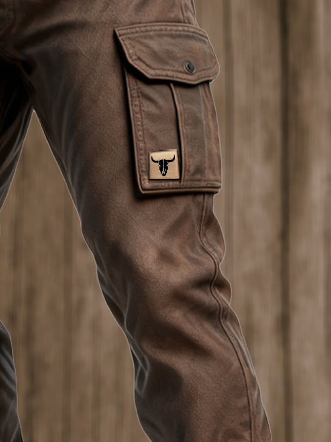 Vladan Men's Multi-Pocket Trousers | Utility Brown Cargo Edition