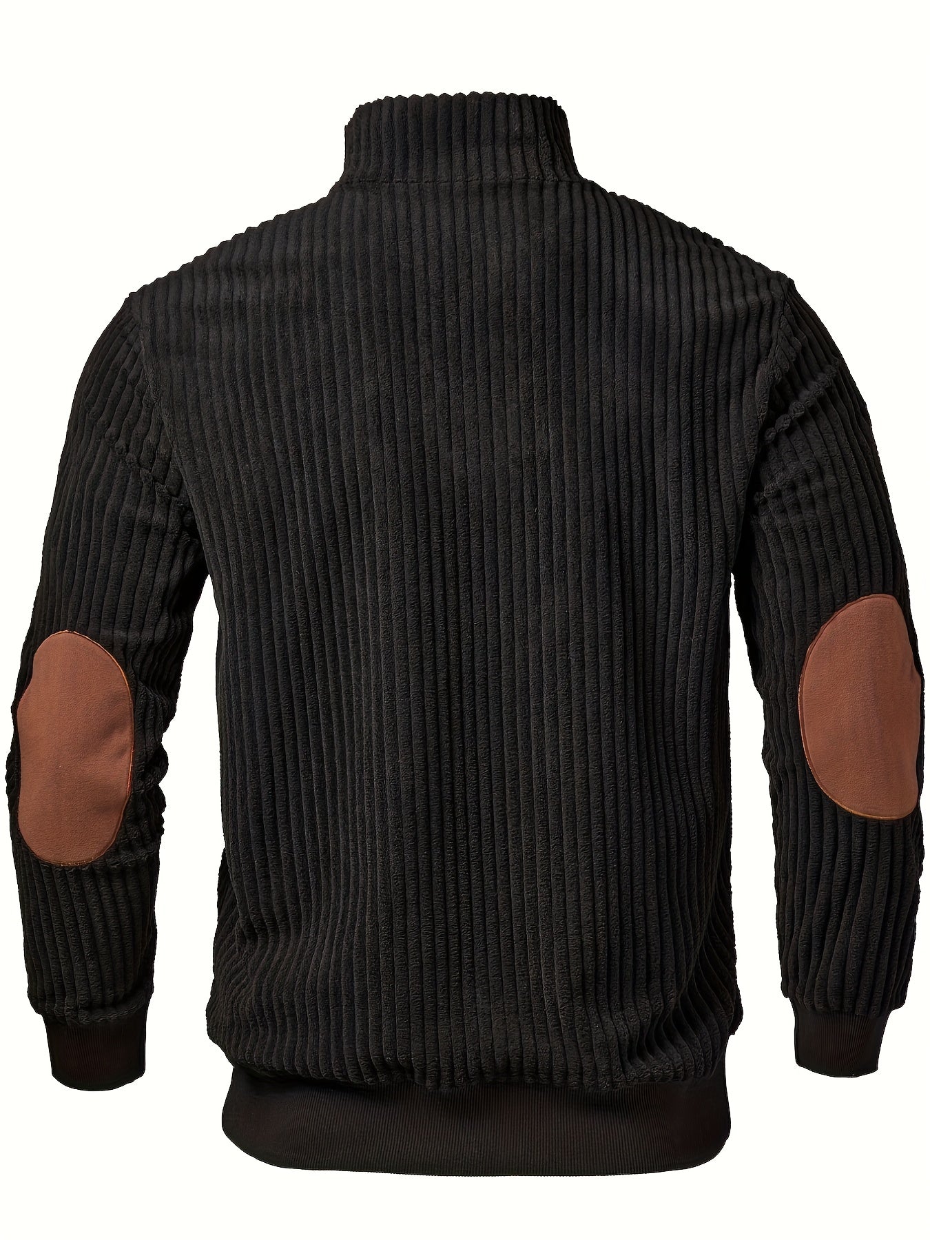 Half-Zip Retro Pullover Sweater for Men - Ribbed Patchwork Edition