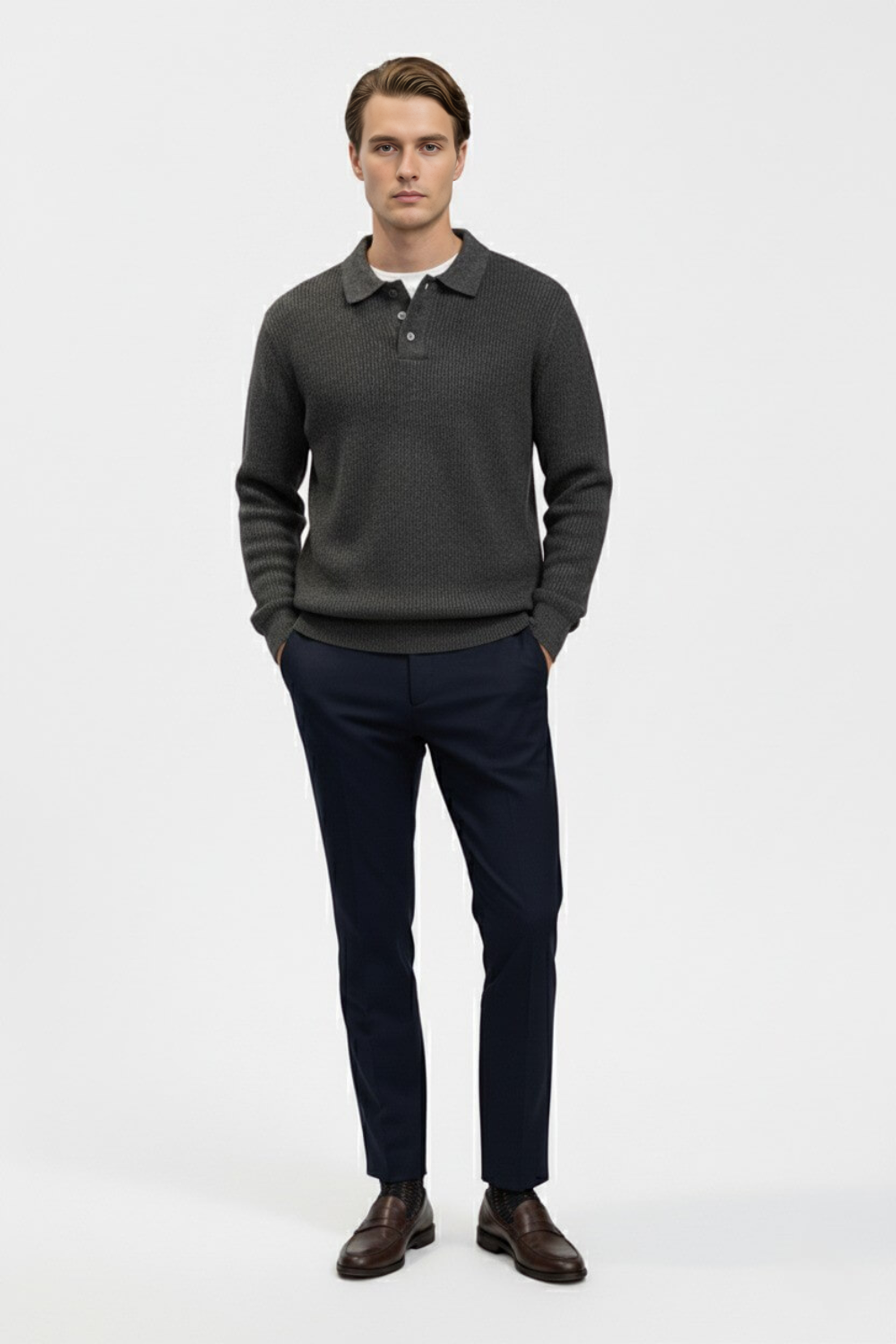 Solorfit | Men's Knitted Jumper - Polo Collar High Flex Autumn Winter