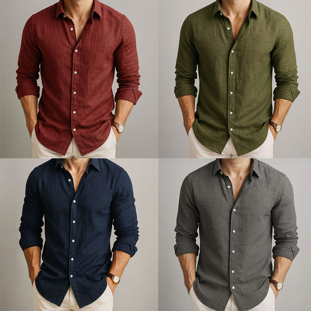 Men's Long Sleeve Polo Shirt | Smart Everyday Button Style