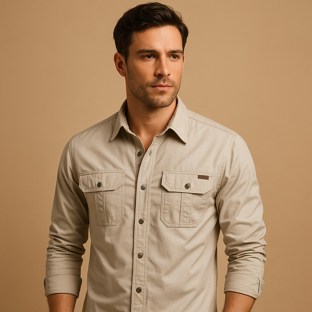 Organic Cargo Shirt Blouse with Pockets for Men | Dorian