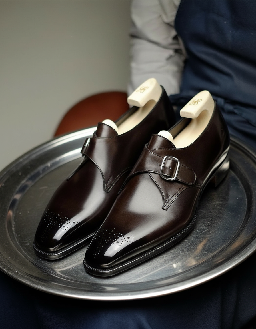 Brown Genuine Stellan Single Monk Straps - Formal Shoes