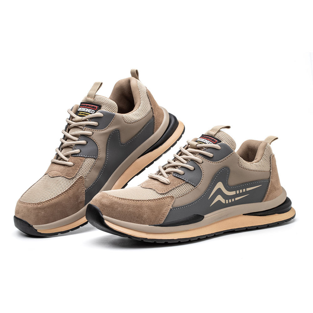 Beta Brown Safety Sneakers - Men's Lightweight Steel Toe Work Shoes with Protective Edition