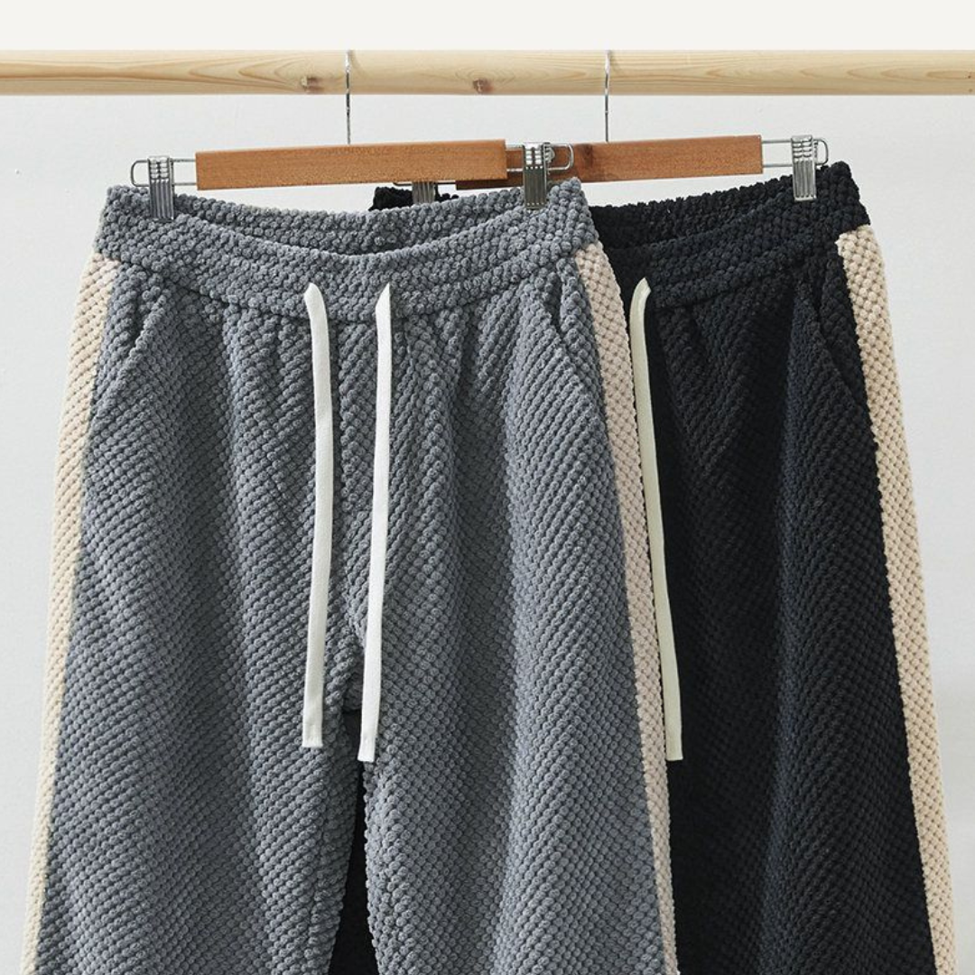 Men's Wide-Leg Stripe Pants - Loose Fit Edition