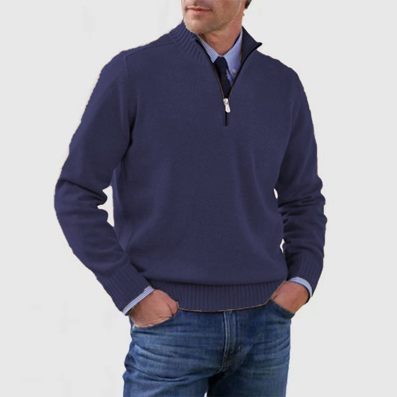 Men's Half-Zip Mock Neck Sweater - Organic Quarter Zip Design
