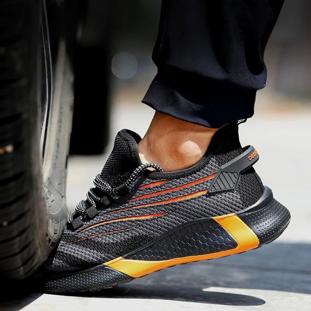 Men's Lightweight Safety Shoes - Sporty Steel Toe Work Edition