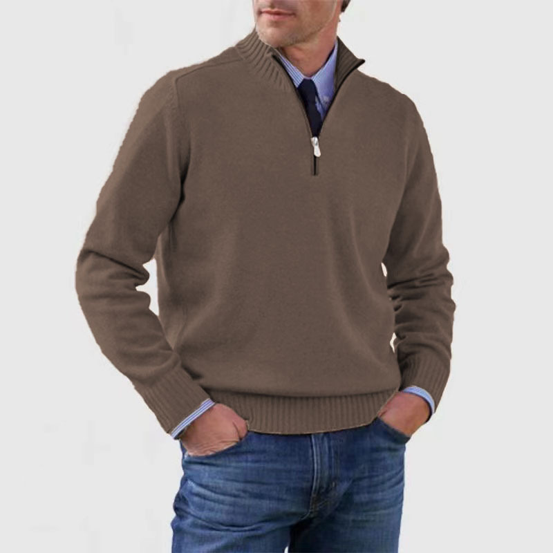 Men's Half-Zip Mock Neck Sweater - Organic Quarter Zip Design