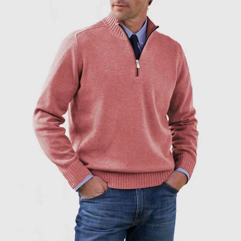 Men's Half-Zip Mock Neck Sweater - Organic Quarter Zip Design