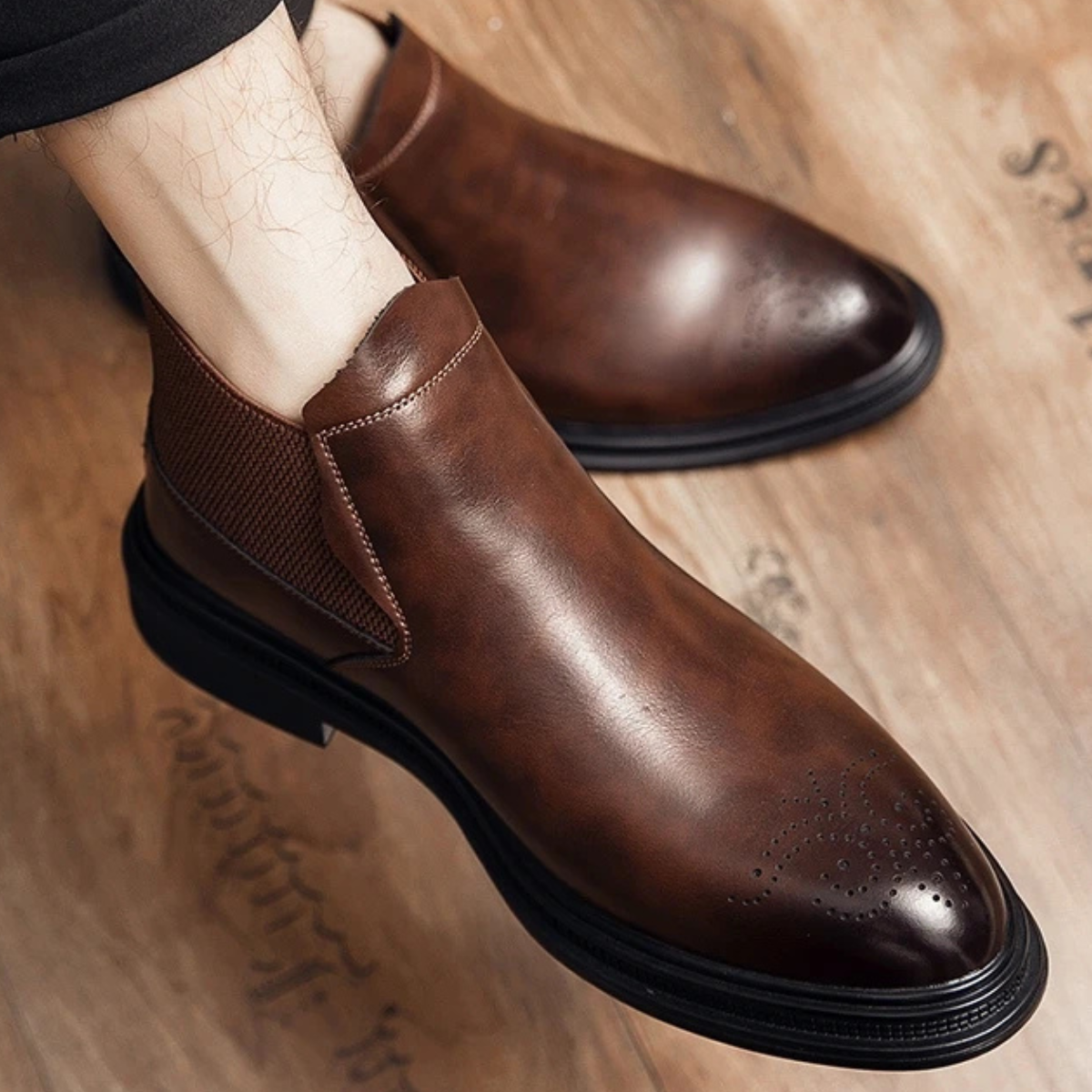 The Summerville Men's Genuine Brogue Detail Smart Casual Ankle Boots