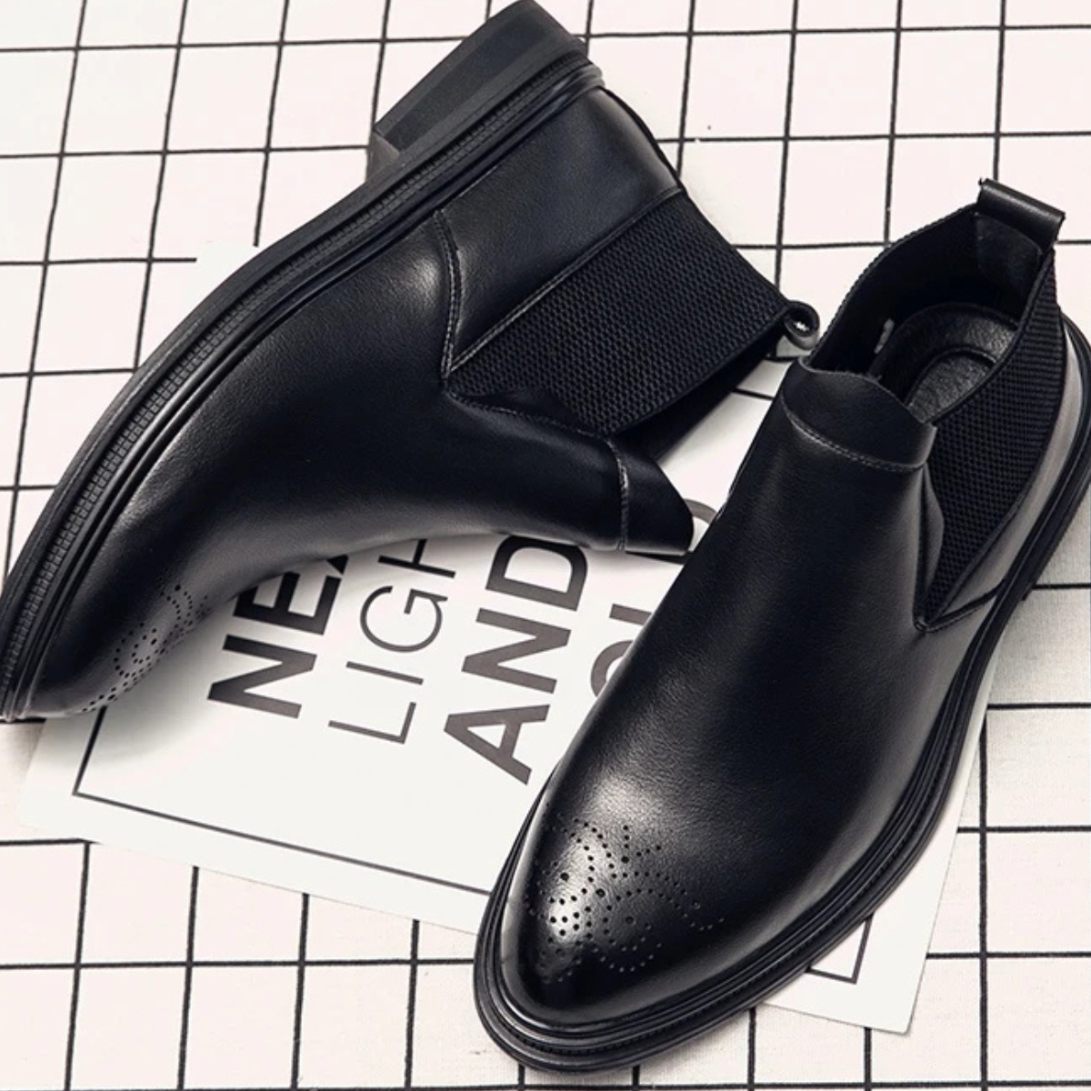 The Summerville Men's Genuine Brogue Detail Smart Casual Ankle Boots