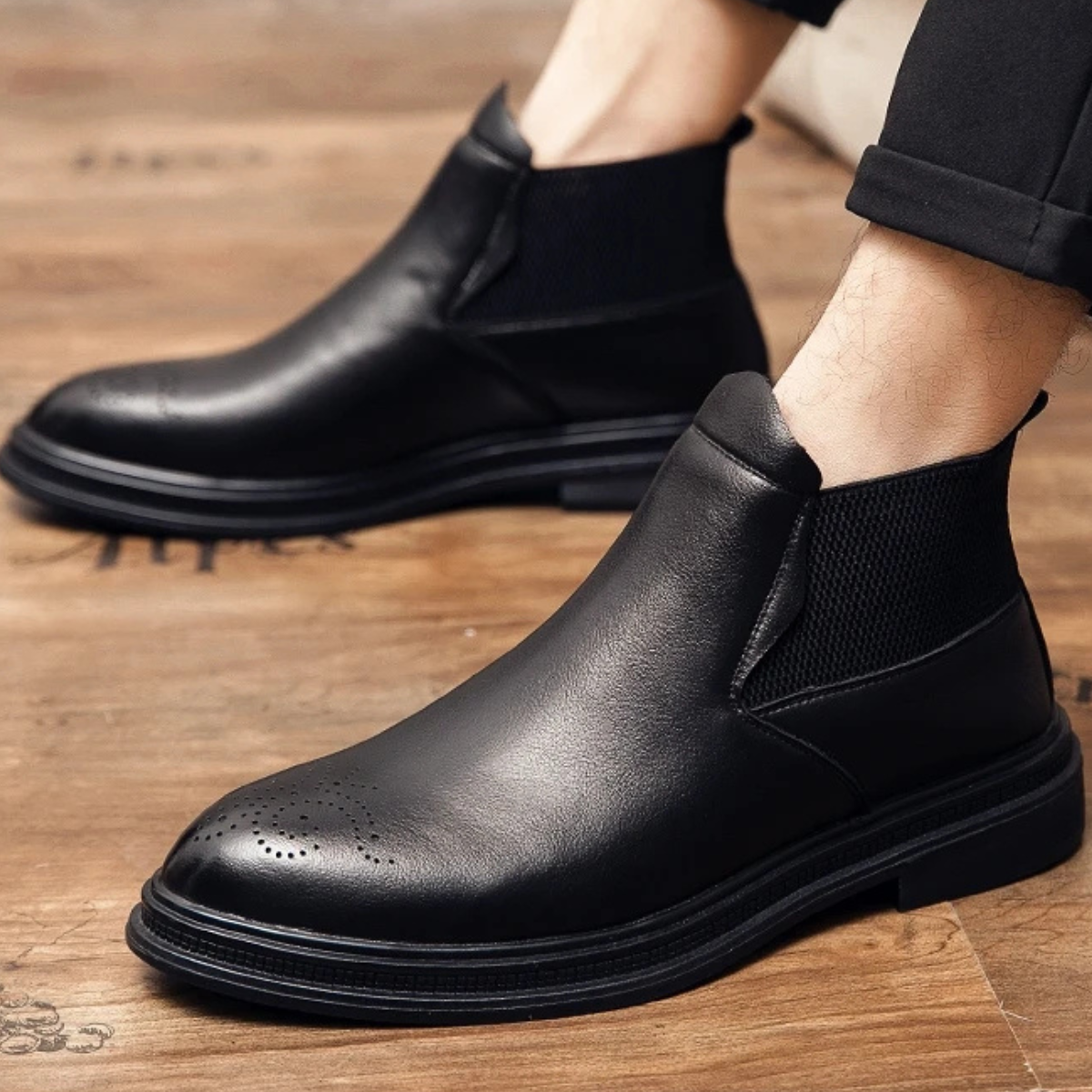The Summerville Men's Genuine Brogue Detail Smart Casual Ankle Boots