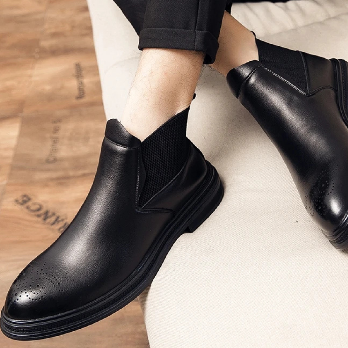 The Summerville Men's Genuine Brogue Detail Smart Casual Ankle Boots