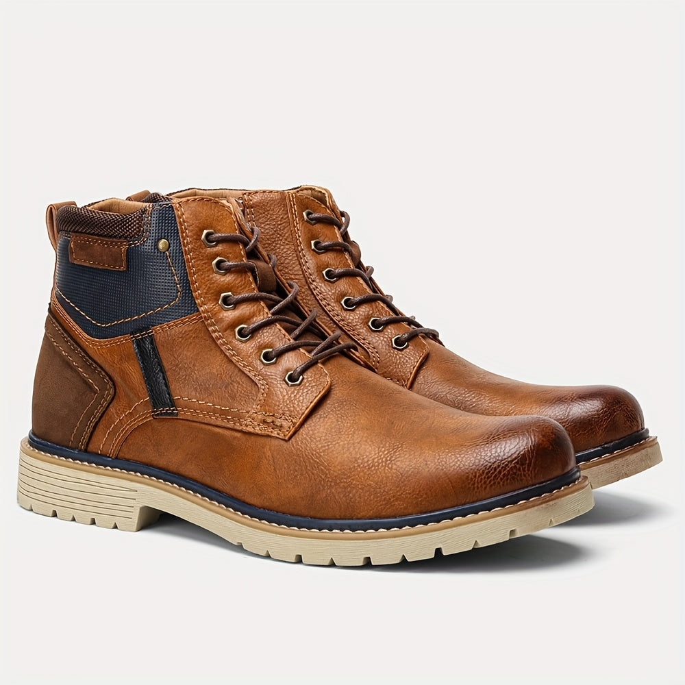 Men Vintage Men Boots with a PU Upper, Rubber Sole, And Inner Edition