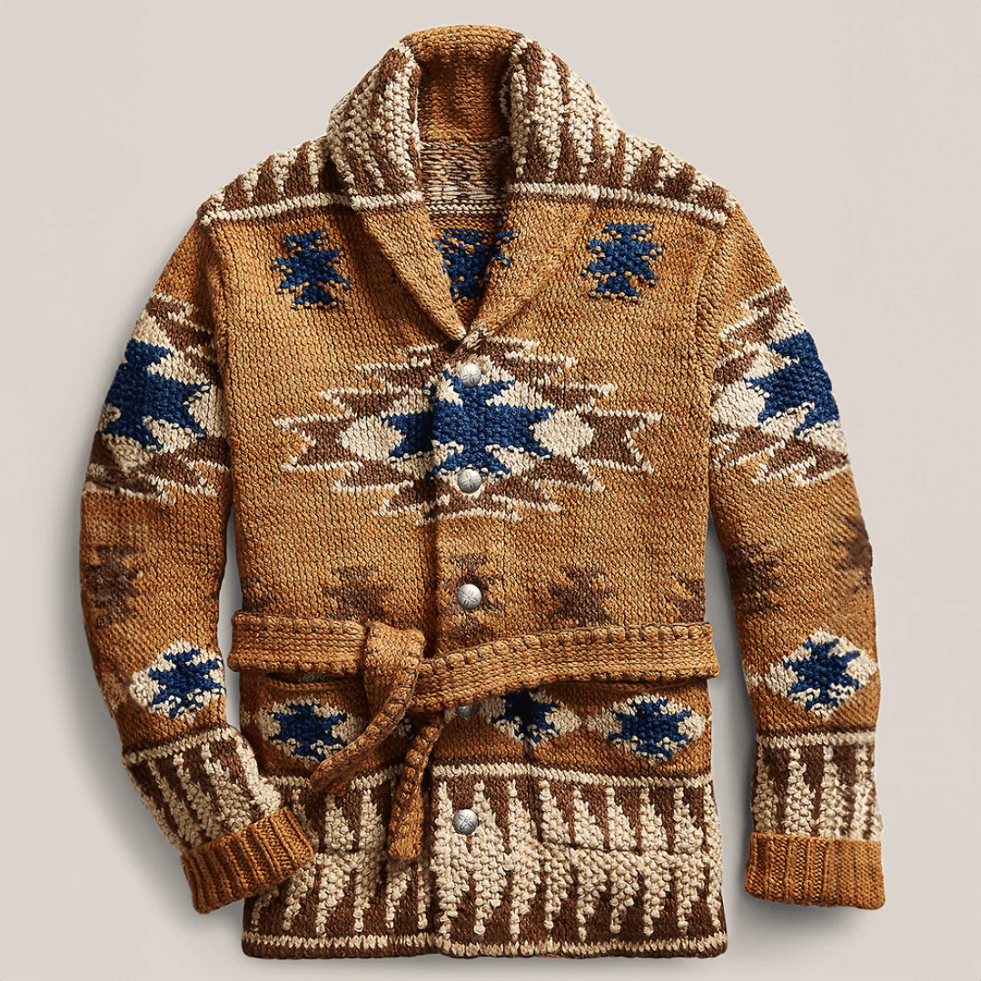 Outlaw Jacquard Cardigan - Men's Patterned Knit Edition