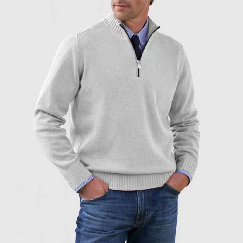 Men's Half-Zip Mock Neck Sweater - Organic Quarter Zip Design