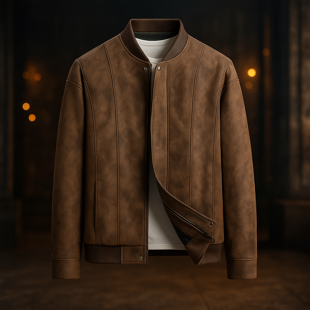 Stravon Men's Suede Bomber Jacket - Heritage Soft-Touch Outerwear