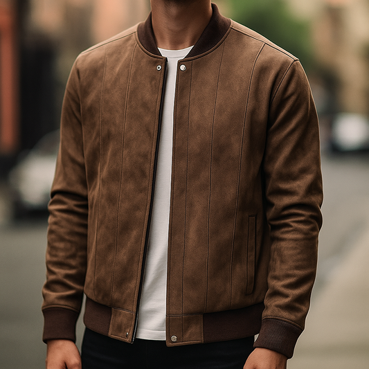 Stravon Men's Suede Bomber Jacket - Heritage Soft-Touch Outerwear