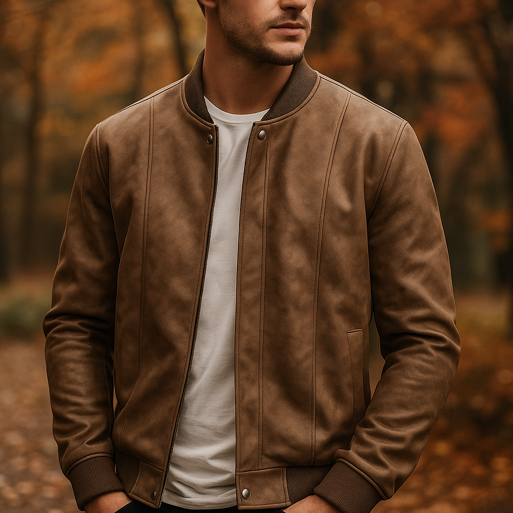 Stravon Men's Suede Bomber Jacket - Heritage Soft-Touch Outerwear