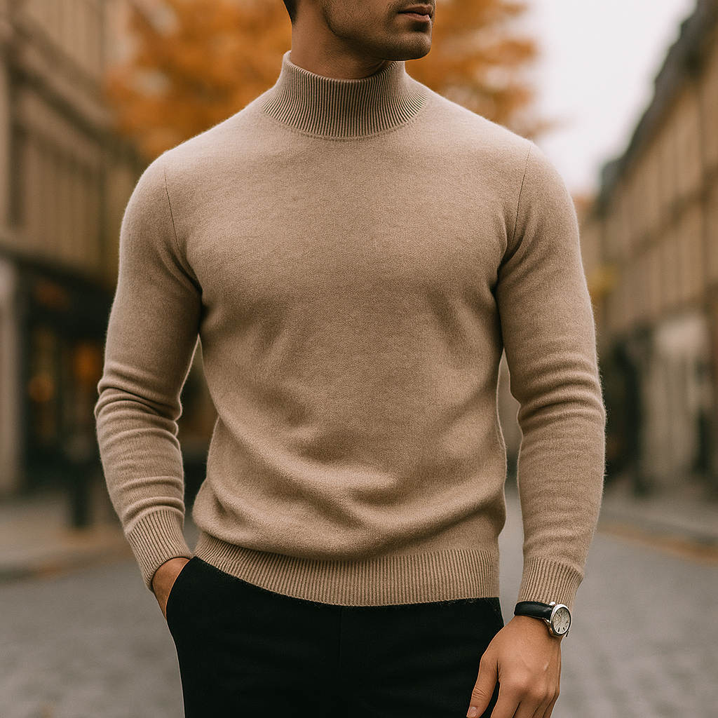 Merino Merino Turtleneck Sweater - Men's Luxury Soft Knit | Warm