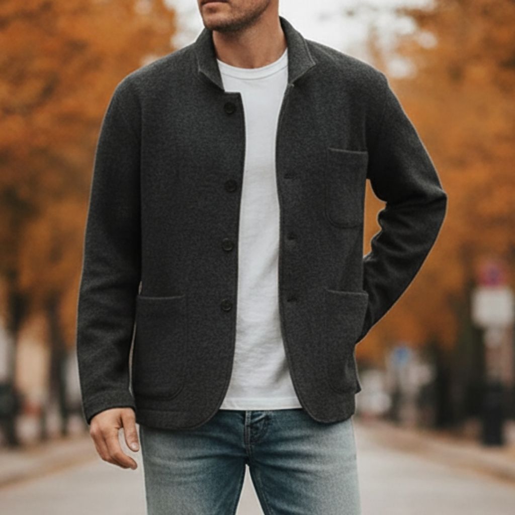 Merino Button Knit Cardigan Men
