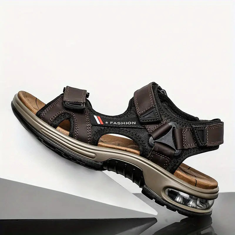 Solorfit | Men's Genuine Orthopedic Open-Toe Sport Sandals - Adjustable Straps & Air Cushion Sole