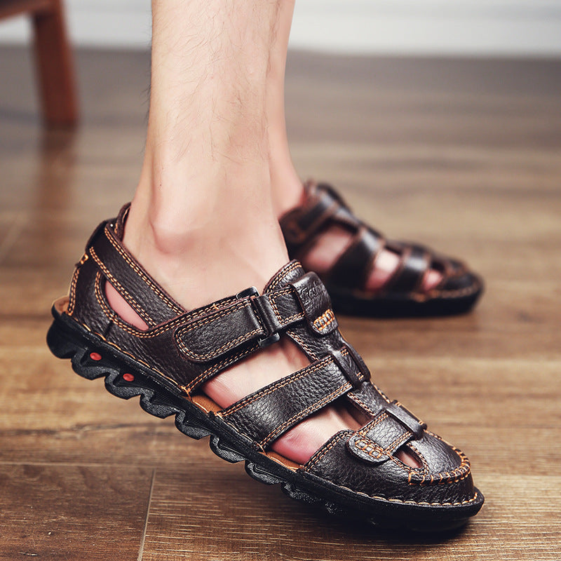 Solorfit Men Cut Out Genuine Sandals