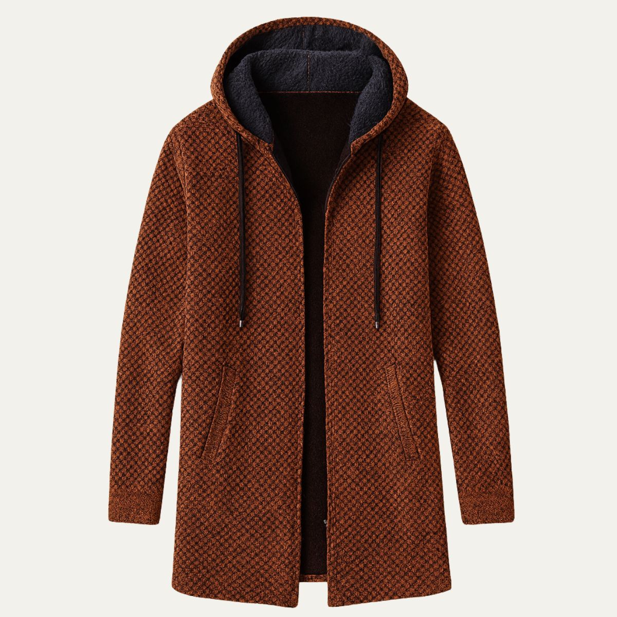 The Copenhagen Hooded Knit Cardigan - Men's Longline Everyday Coat