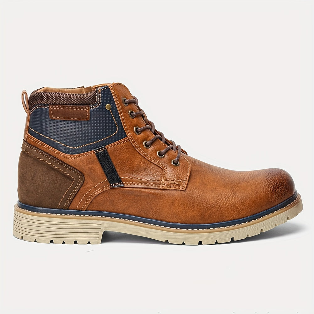 Men Vintage Men Boots with a PU Upper, Rubber Sole, And Inner Edition