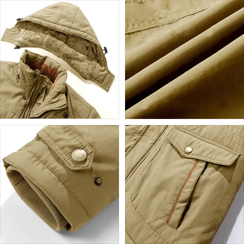 Men's Tactical Winter Jacket - Waterproof Insulated Coat with Removable Edition
