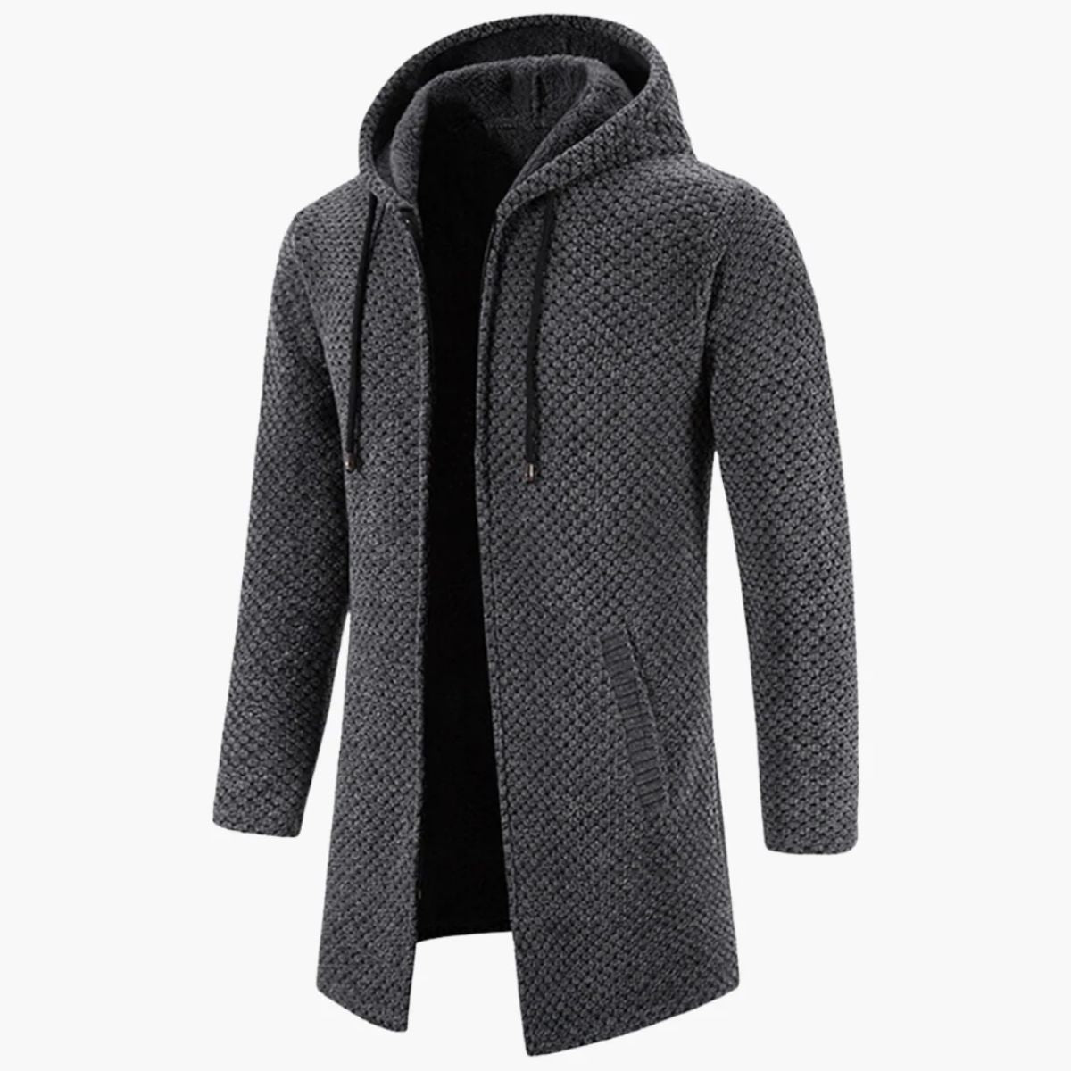 The Copenhagen Hooded Knit Cardigan - Men's Longline Everyday Coat