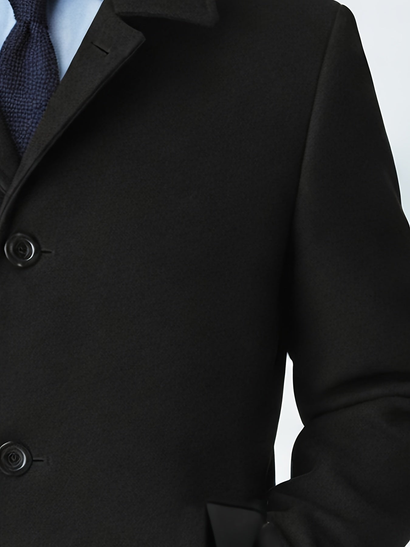 Men's Black Light Business Mid-Length Trench Coat for Autumn and Winter - British Edition