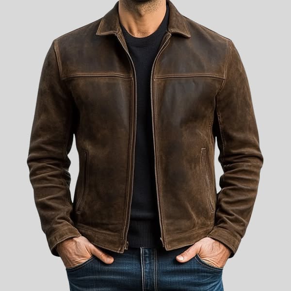 Fynn Men's Genuine Jacket - Classic Zip-Up Outerwear | Timeless Modern Design