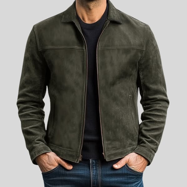 Fynn Men's Genuine Jacket - Classic Zip-Up Outerwear | Timeless Modern Design