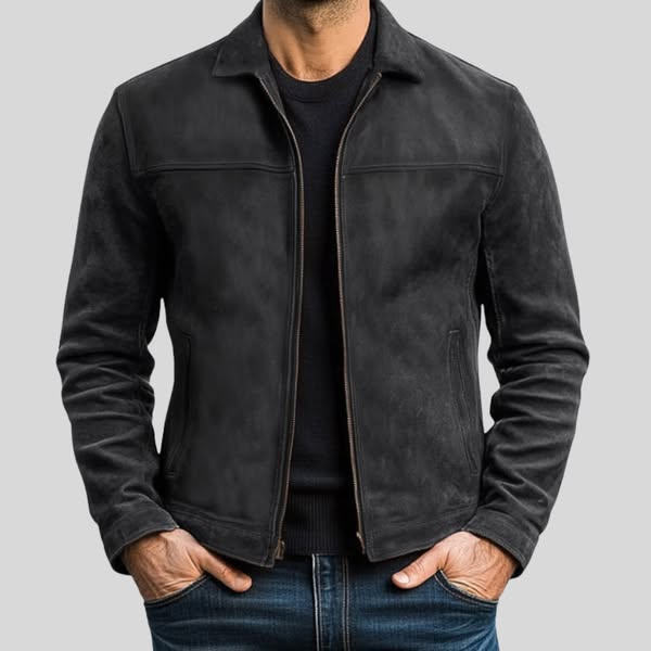 Fynn Men's Genuine Jacket - Classic Zip-Up Outerwear | Timeless Modern Design