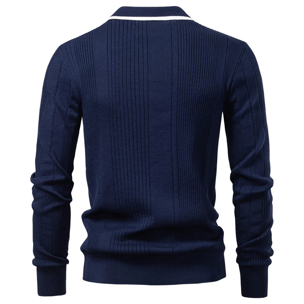 Langford Men Polo Knit Shirt Long Sleeve Edition