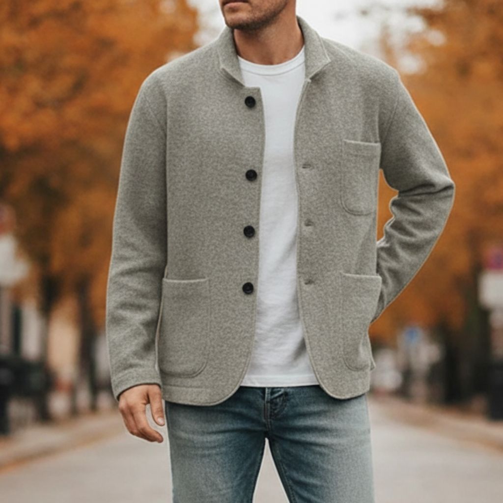 Merino Button Knit Cardigan Men