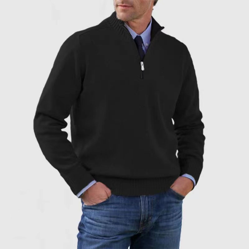Men's Half-Zip Mock Neck Sweater - Organic Quarter Zip Design