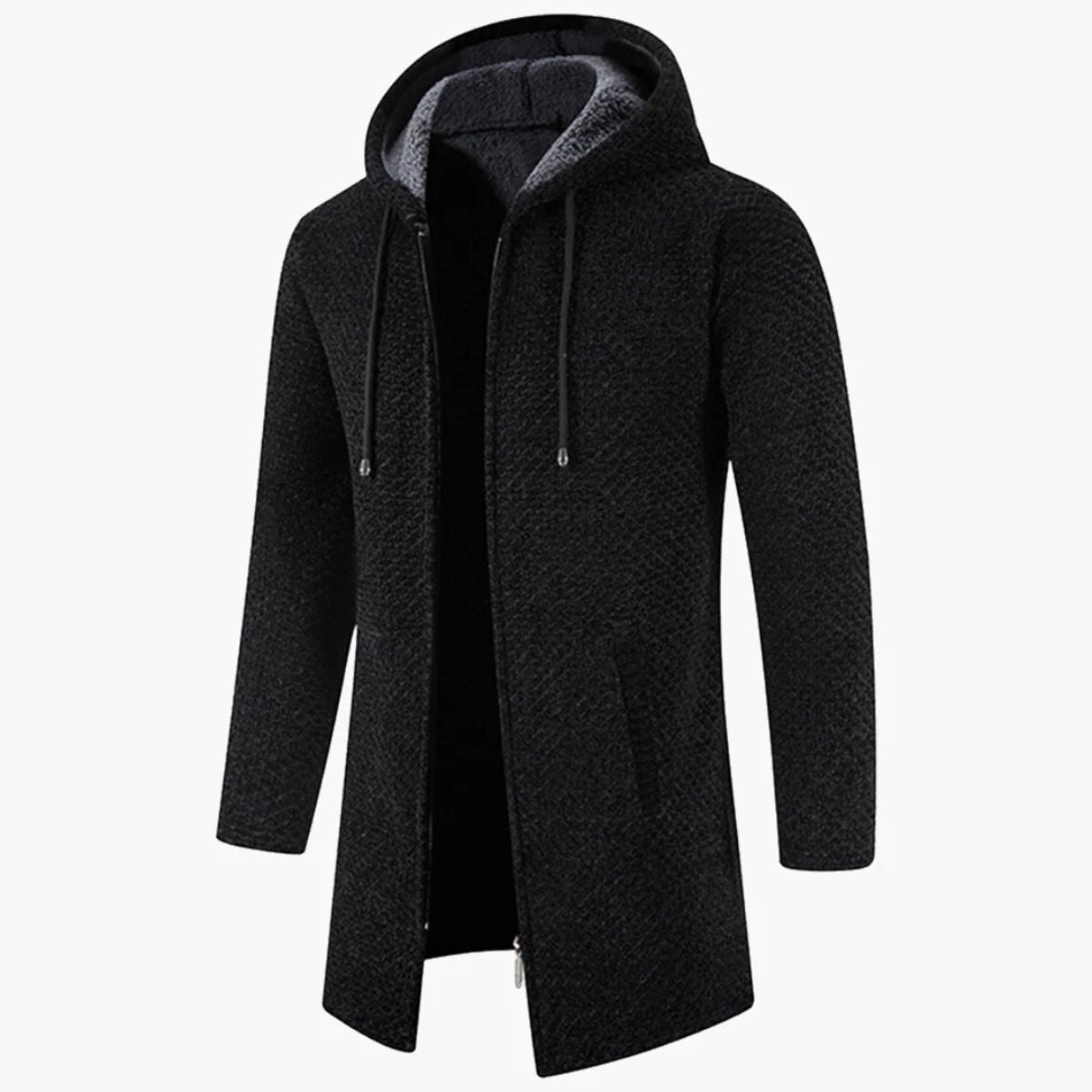 The Copenhagen Hooded Knit Cardigan - Men's Longline Everyday Coat
