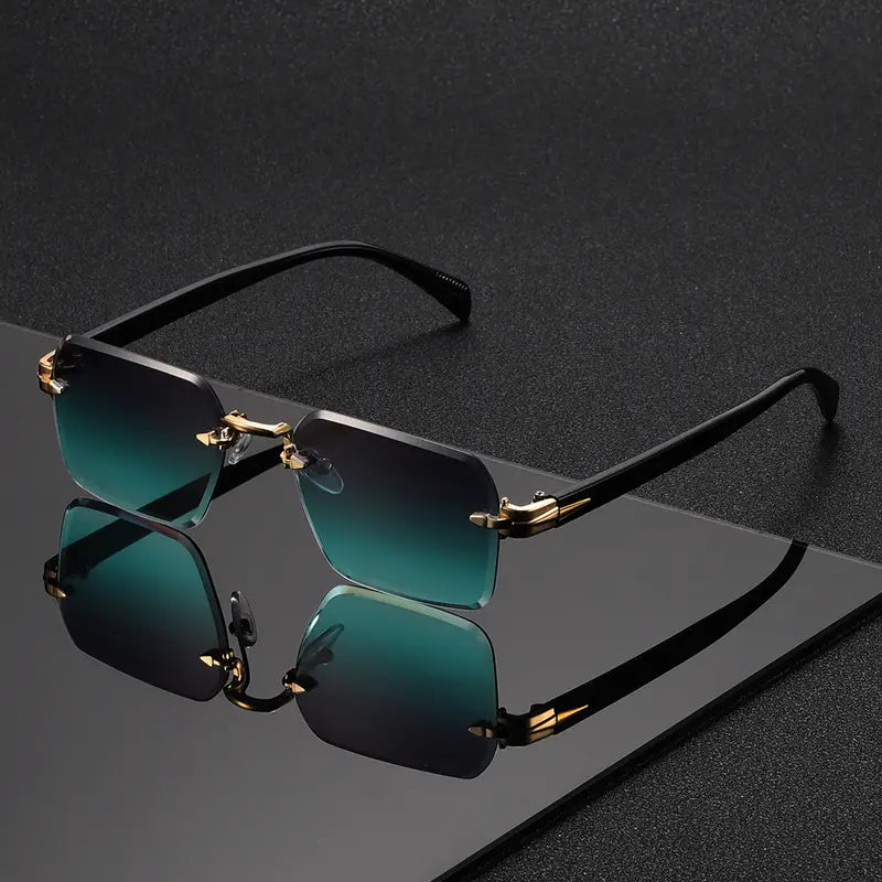 Frameless Square Glasses for Men - Trendy & Unique Eyewear for Street Style Edition