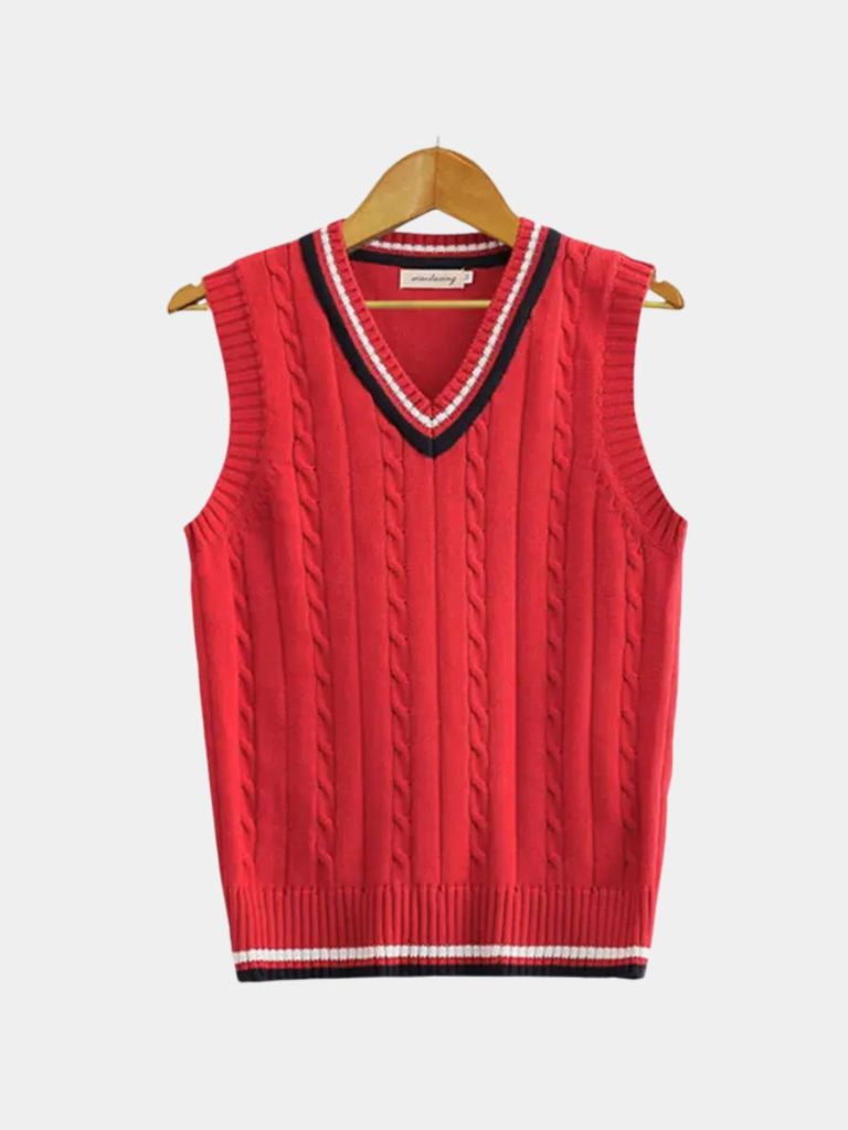 Old Money Signature Knit Vest - Classic Sleeveless Sweater Vest with Retro Style