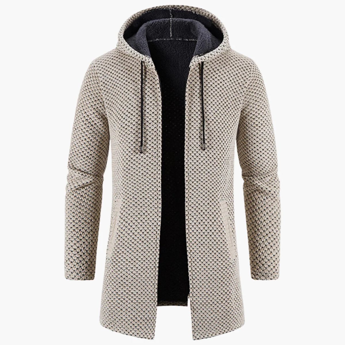 The Copenhagen Hooded Knit Cardigan - Men's Longline Everyday Coat