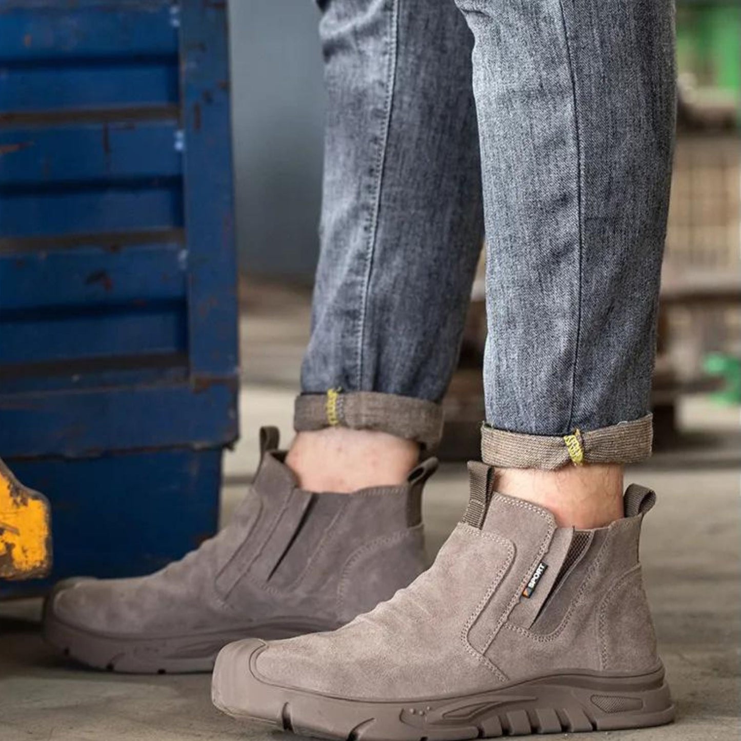 Men's Steel Toe Work Boots - Durable Safety Boots with Slip-Resistant Edition
