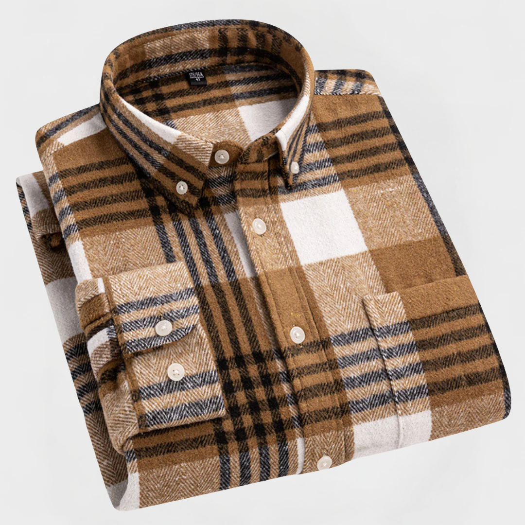 The Contemporary Gentleman's Flannel Pattern Button Blouse