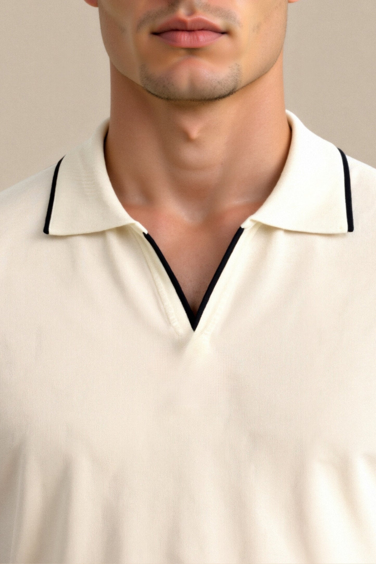 Old Money Contrast Tailored Fitted Elegant Summer Sleeveless Polo T-Shirt