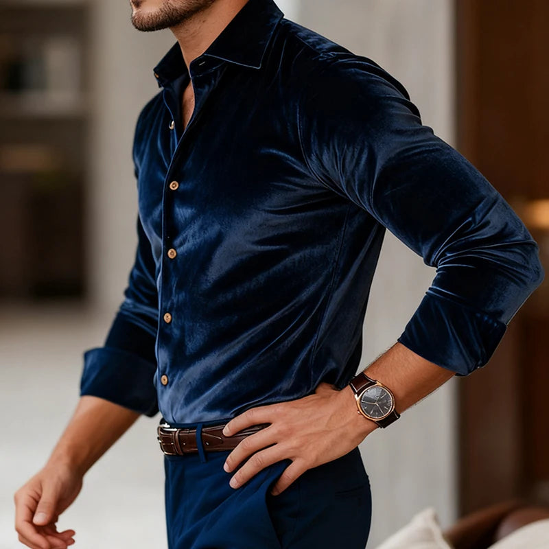 Vellano Men's Button-Up Shirt - Clean Heritage Design