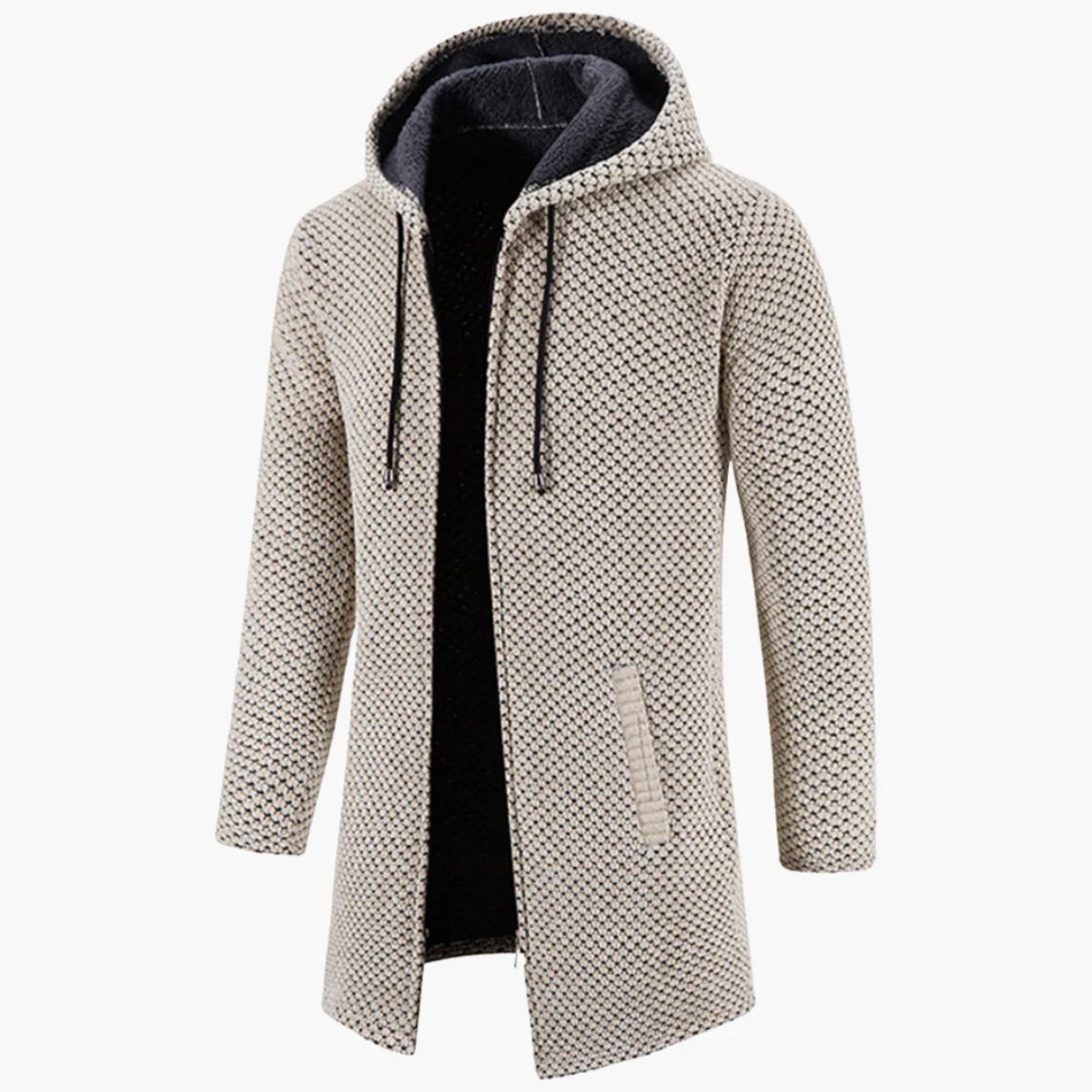 The Copenhagen Hooded Knit Cardigan - Men's Longline Everyday Coat