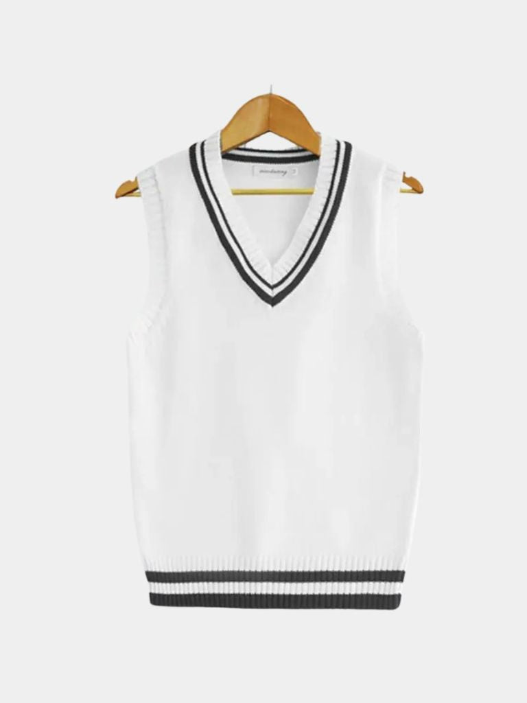 Old Money Signature Knit Vest - Classic Sleeveless Sweater Vest with Retro Style