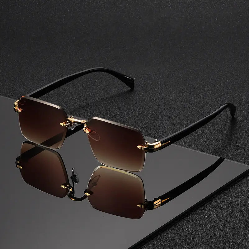 Frameless Square Glasses for Men - Trendy & Unique Eyewear for Street Style Edition