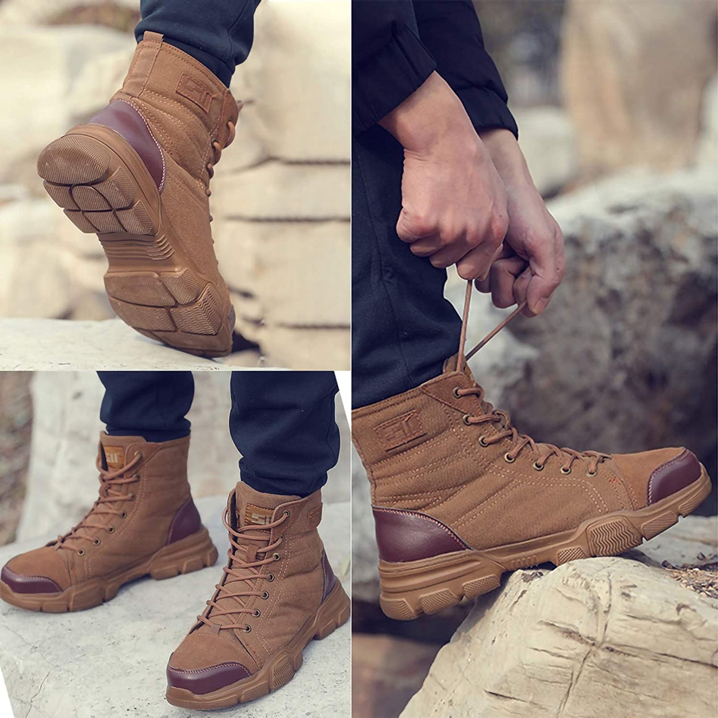 Men's Steel Toe Military Safety Boots - Durable Work & Tactical Footwear | Anti-Slip Edition